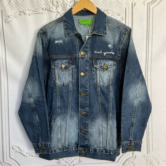 Sandrine Rose FREE PEOPLE “Not Yours” l’artiste Denim Jacket Women’s Medium New - Picture 1 of 7